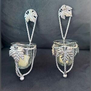 Vintage metal candle wall sconces
